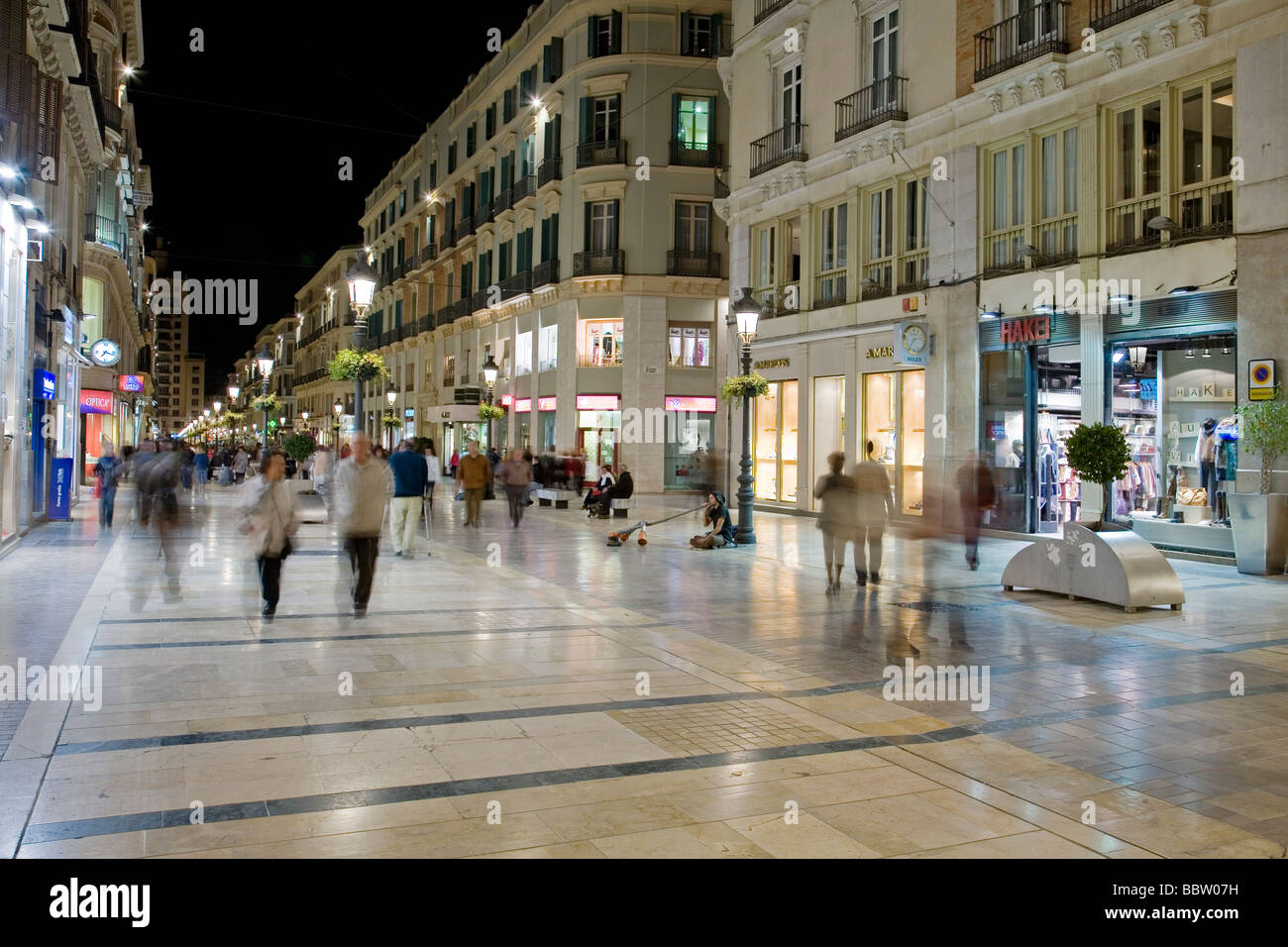 Zona Comercial de Calle Larios de Malaga Costa del Sol Andalusien España kommerziellen Bereich Calle Larios in Malaga Andalusien Spanien Stockfoto