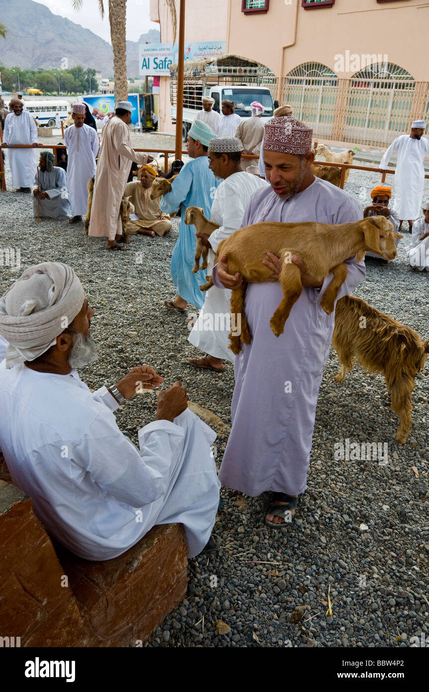 Ziege Markt Nizwa Sultanat von Oman Stockfoto