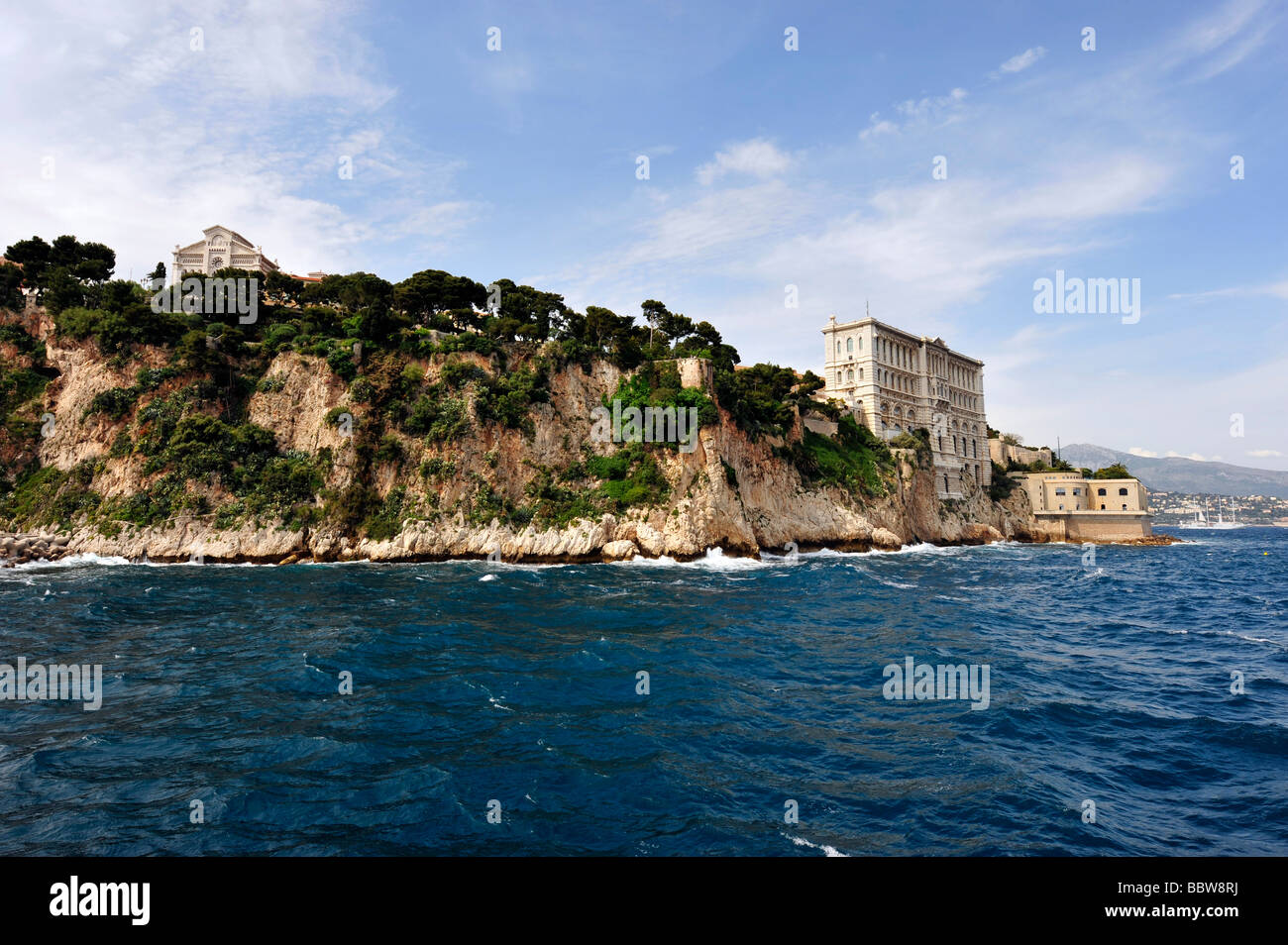 Ozeanographische Museum Monaco und fürstlichen Palast von Monaco. Stockfoto