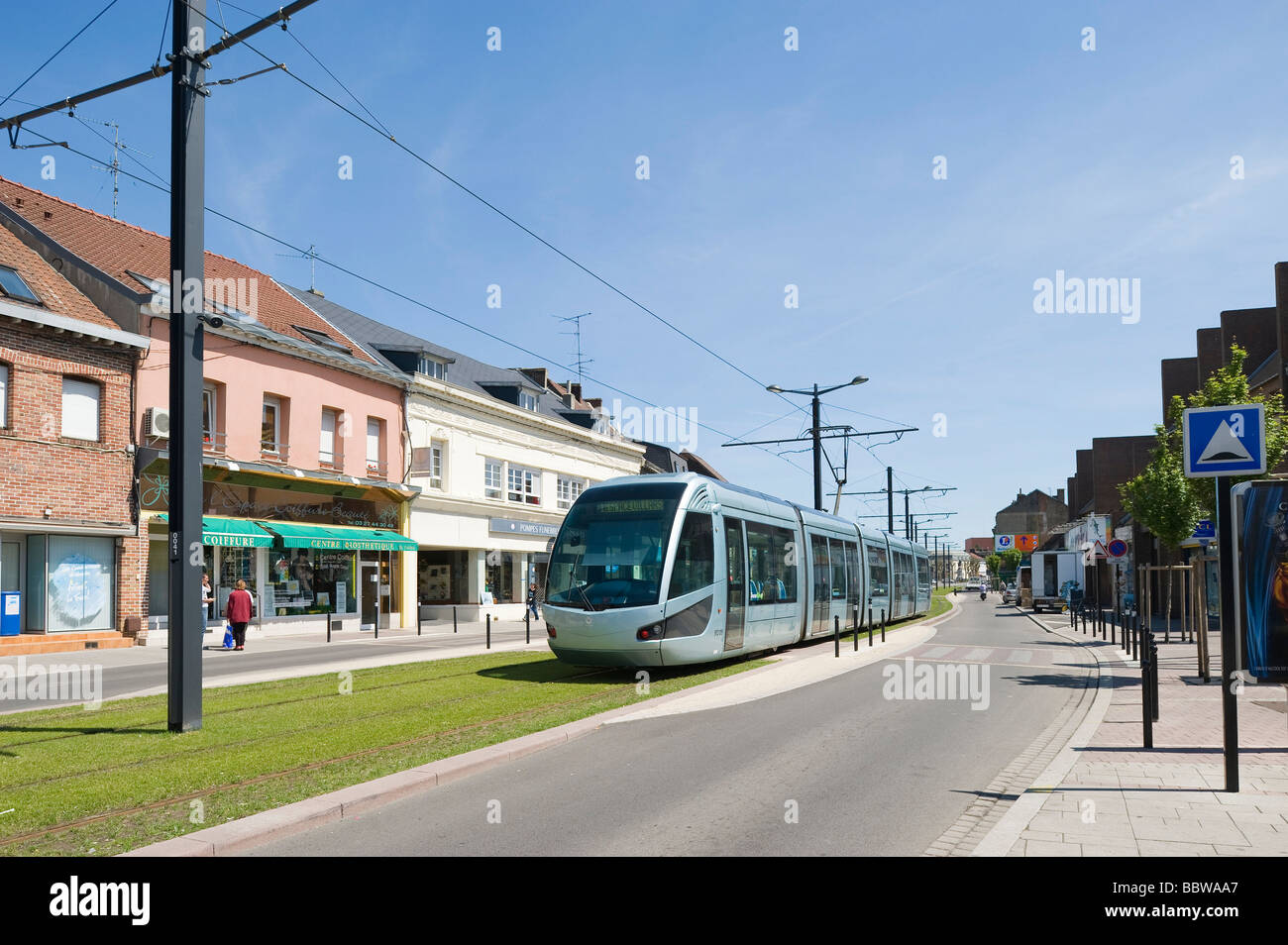 Valenciennes moderne Berliner Valenciennes moderne Straßenbahn Stockfoto