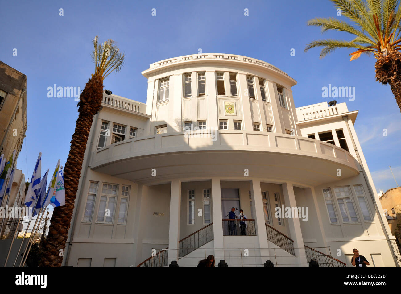 Israel Tel Aviv das alte Rathaus am Bialik Platz in Bialik Straße Stockfoto