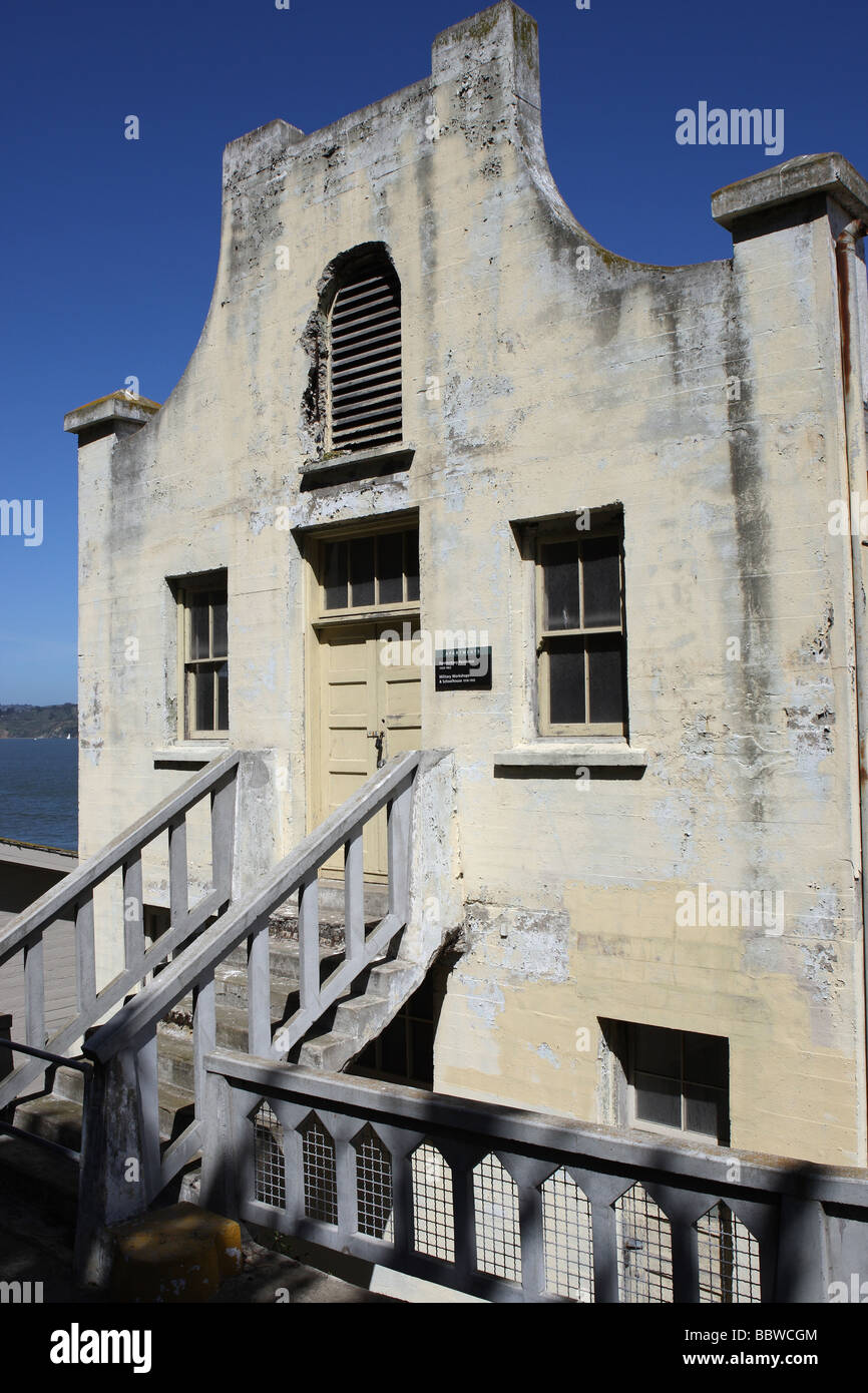 Justizvollzugsanstalt militärische Workshop Schulhaus Alcatraz Kalifornien USA Stockfoto
