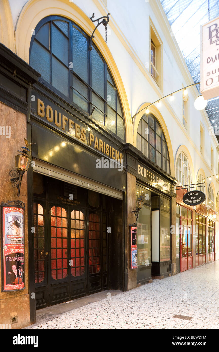 Paris Passage de Choiseul Bouffes Parisien Stockfoto