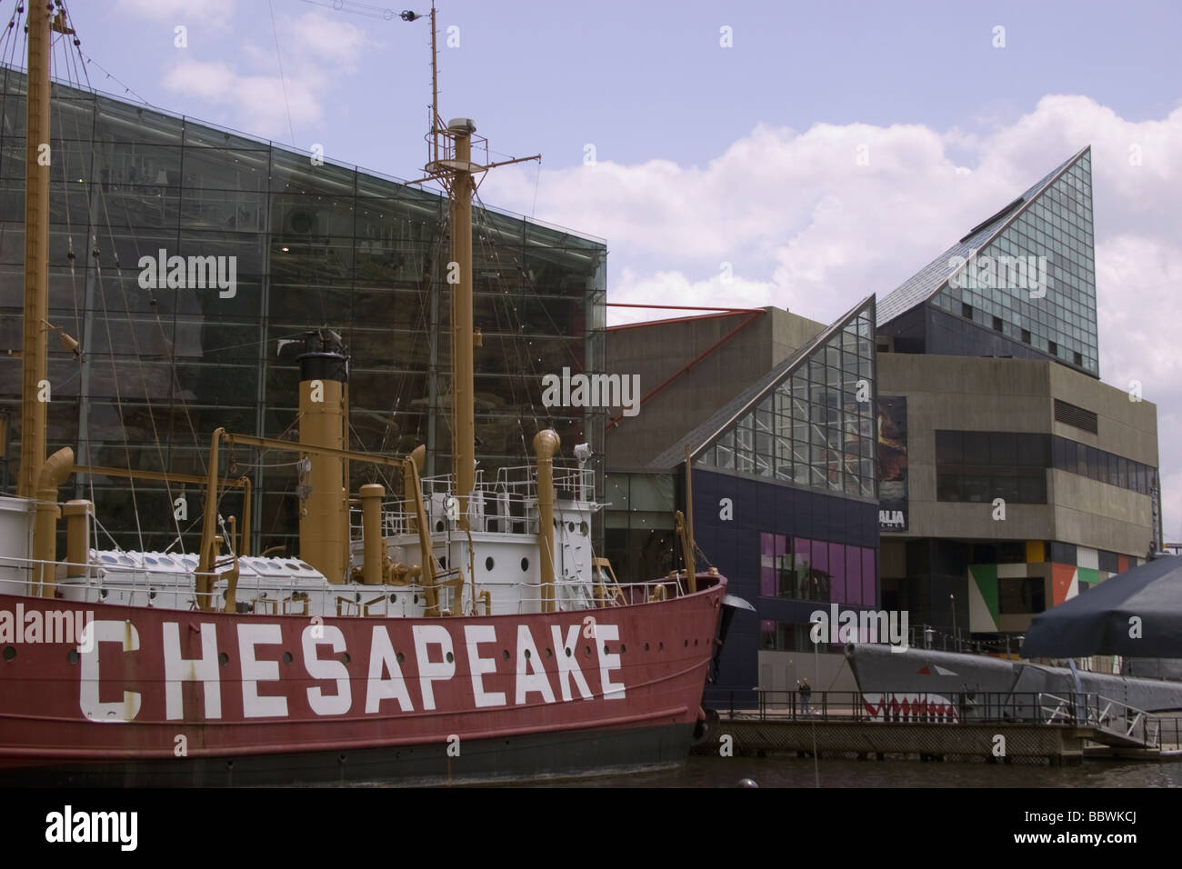 Chesapeake Feuerschiff in Baltimore Inner Harbor Stockfoto