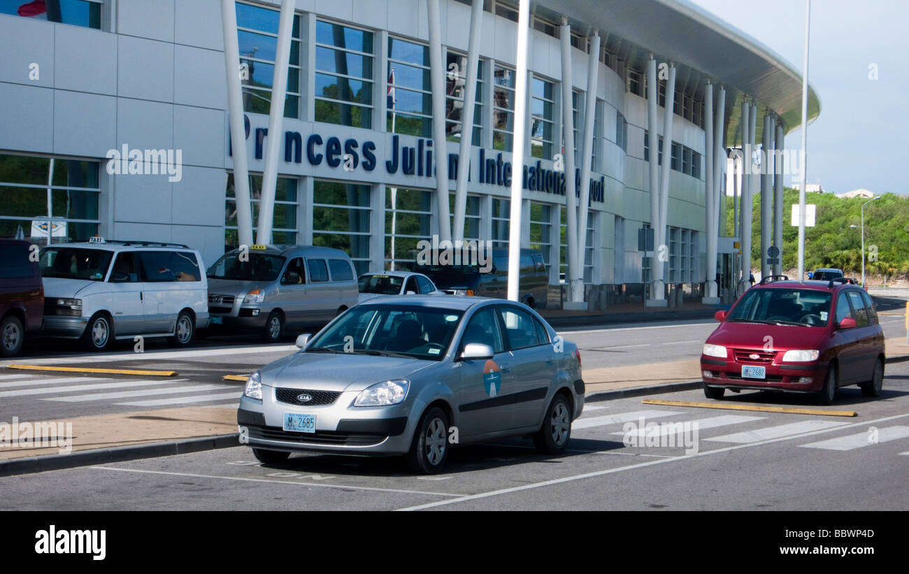 Princess Juliana International Airport terminal außen St Martin Caribbean Stockfoto
