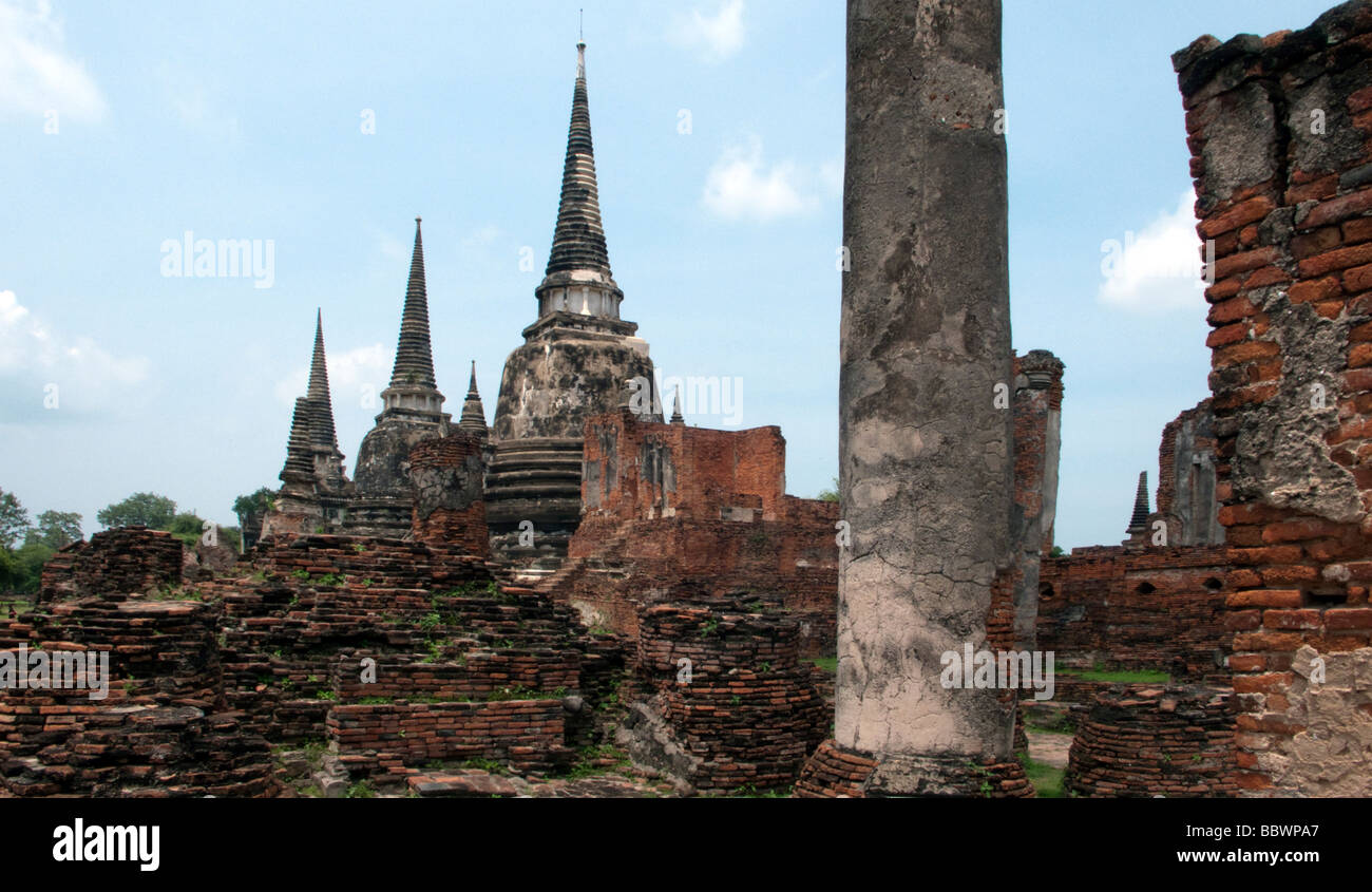 Drei Stupa Wat Phra Si Sanphet alten Hauptstadt Ayutthaya Thailand Stockfoto