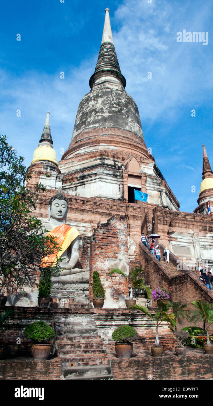 Wat Yai Chai Mongkons Ayutthaya Thailand Stockfoto