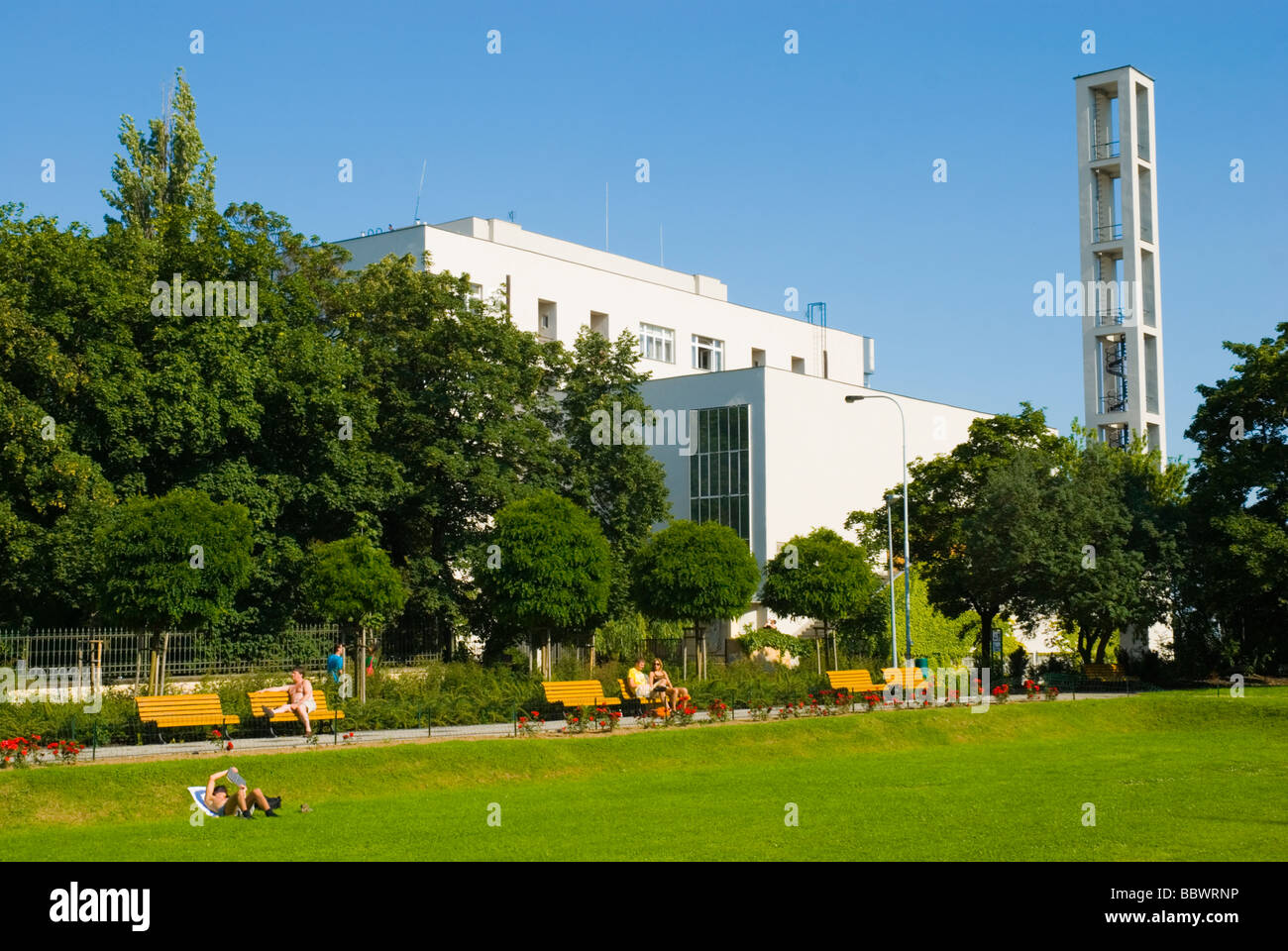 Bezrucovy Sady Park, Husuv Sbor, Stadtteil Vinohrady, Prag, Tschechische Republik, Europa Stockfoto