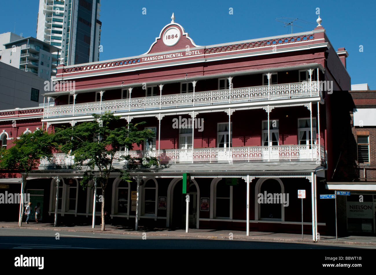 Transkontinentale Hotel Brisbane Queensland Australien Stockfoto