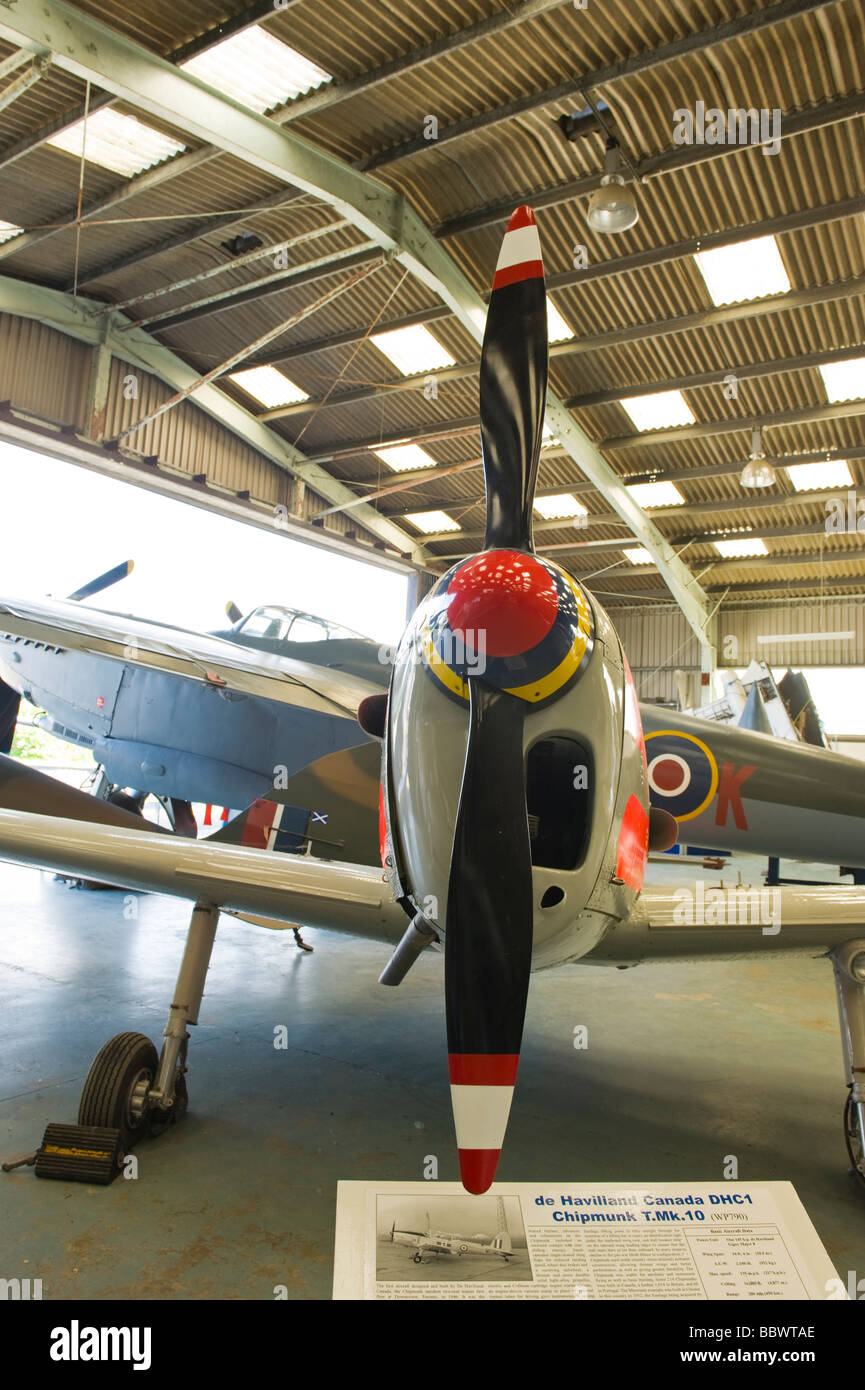 de Havilland Aircraft Erbe Zentrum Moskito Museum, DHC1 Chipmunk T.Mk.10 erste Flugzeug gebaut & 1946 in DH Kanada eingeflogen Stockfoto