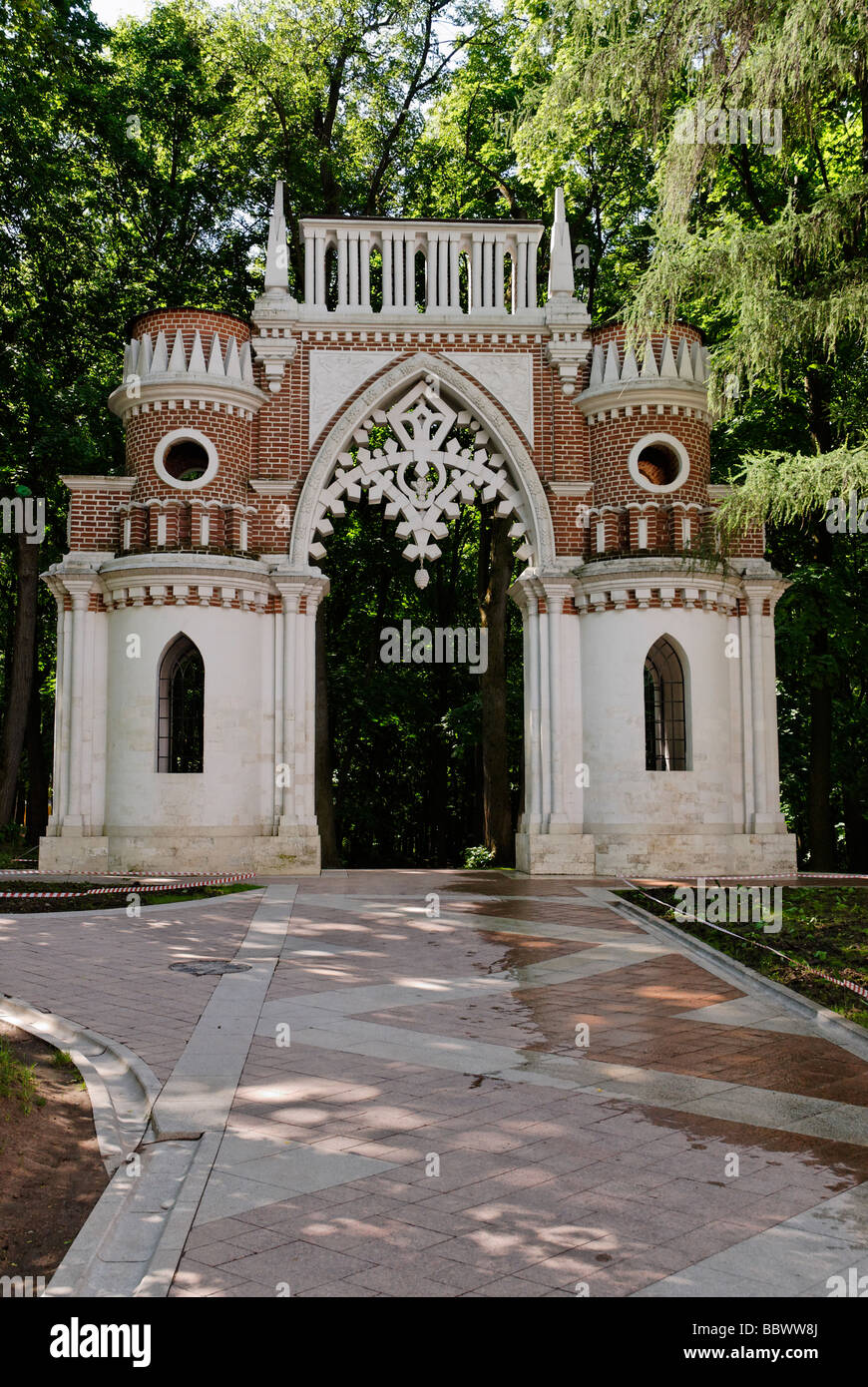 Die Abbildung Grapevine Tor 1777-78 vom Architekten Vasiliy Bazhenov Zarizyno Immobilien Moskau Russland Stockfoto