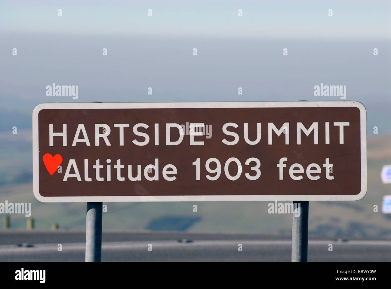 Hartside Gipfel Höhe 1903 Fuß Stockfoto