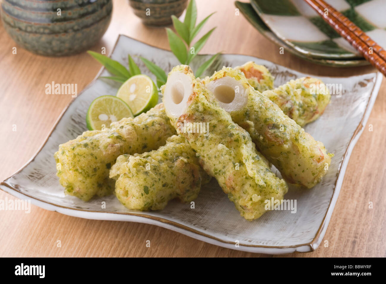 Frittierte Fisch Wurst Stockfoto