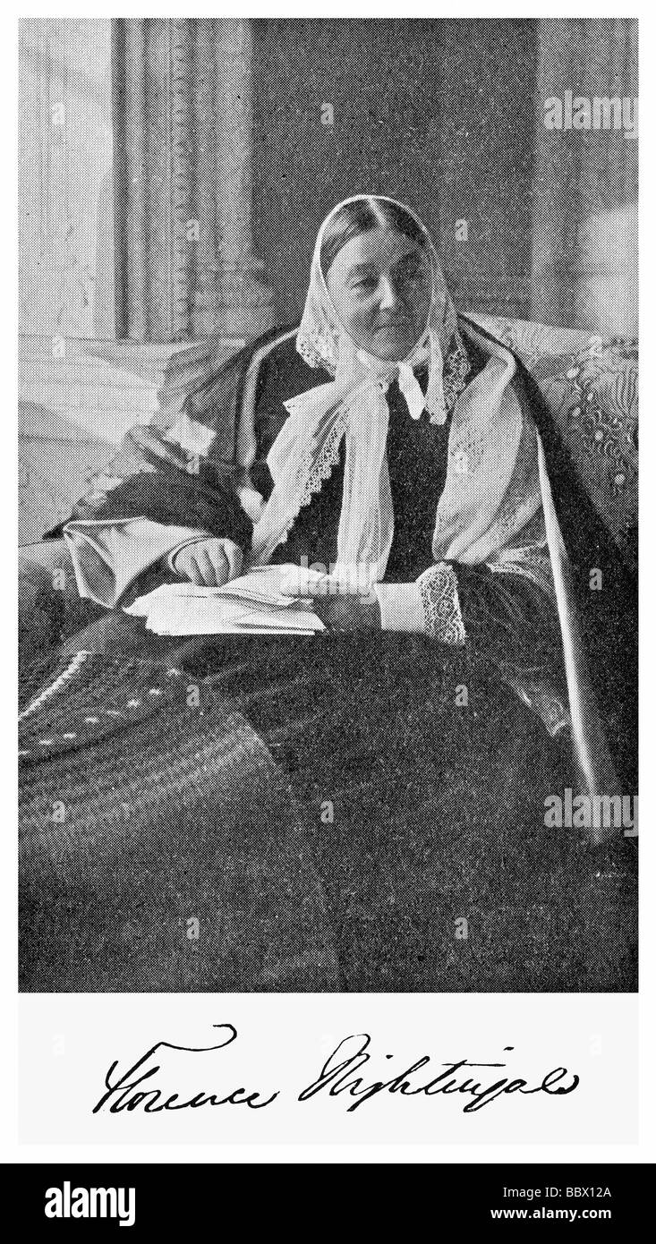 Ein Foto von Florence Nightingale spät in ihrem Leben genommen. Ihre Unterschrift ist unter wiedergegeben. Stockfoto