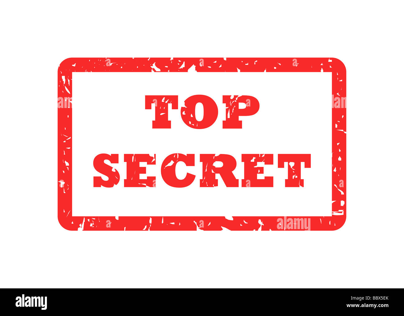 Top secret roten Stempel isoliert auf weißem Hintergrund Stockfoto