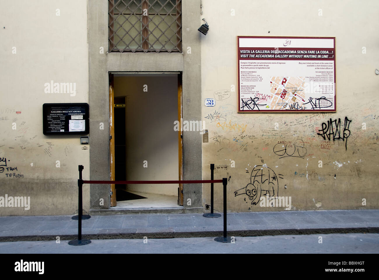 Galleria Accademia Galerie Eingang - Florenz - Italien Stockfoto