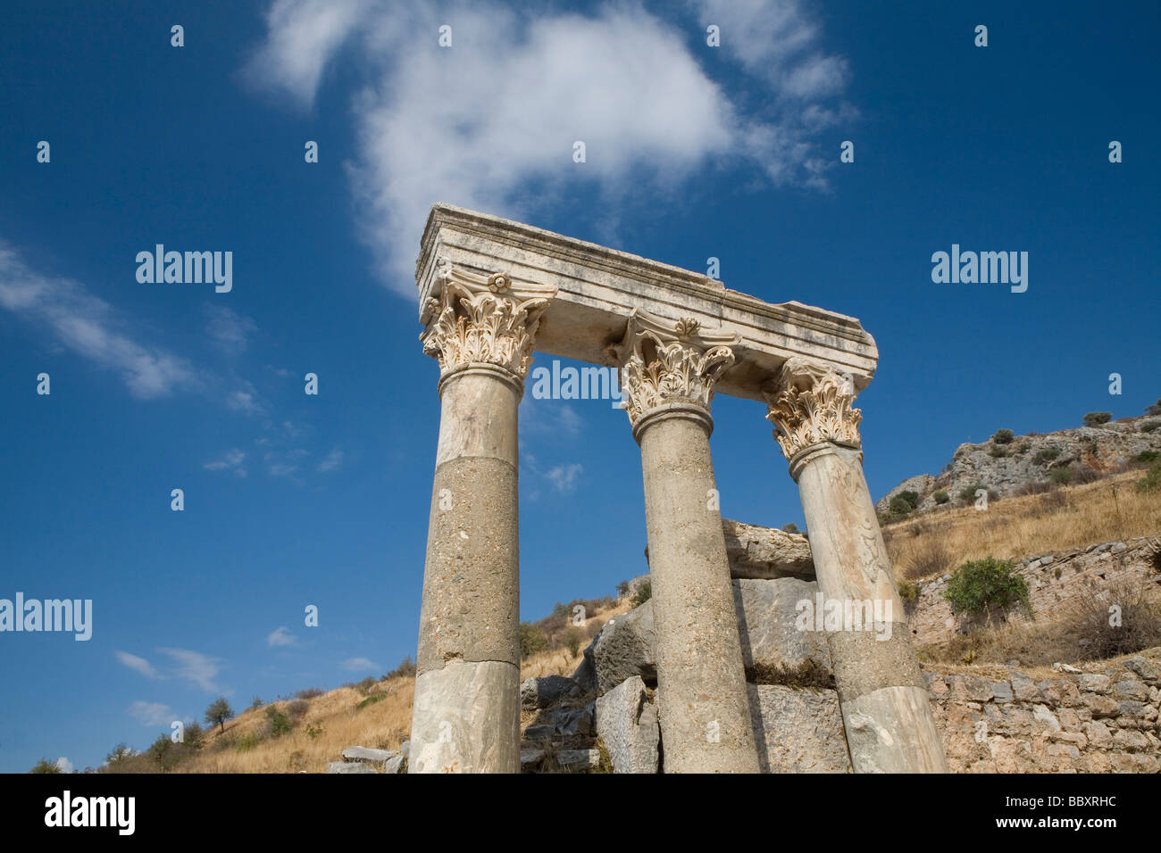 Die römischen Ruinen von Ephesos in der Türkei. Stockfoto