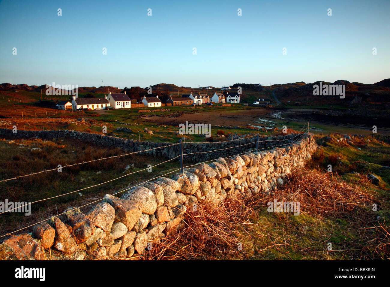 Die abgelegenen Weiler und Hafen Kintra, Ross von Mull, Isle of Mull, Inneren Hebriden, Schottland. Stockfoto