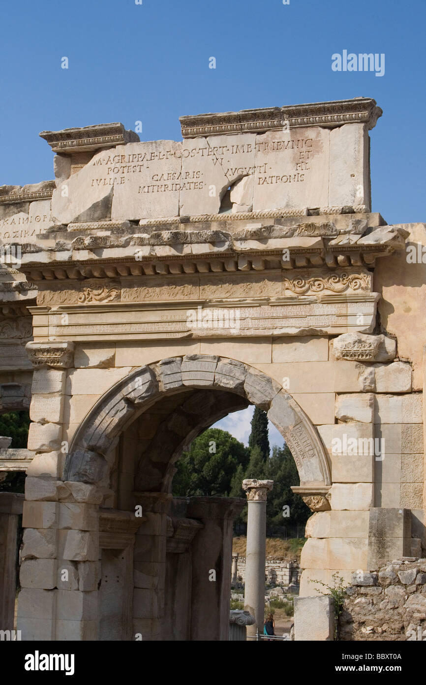 Die römischen Ruinen in Ephesus, Türkei. Stockfoto