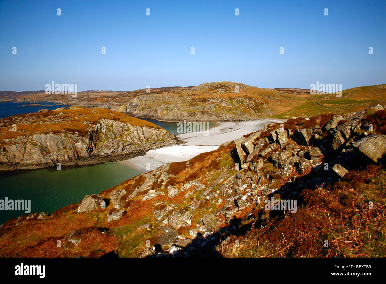 Kilvickeon Bucht und den Strand, Isle of Mull, westlichen Schottland, England, UK Stockfoto