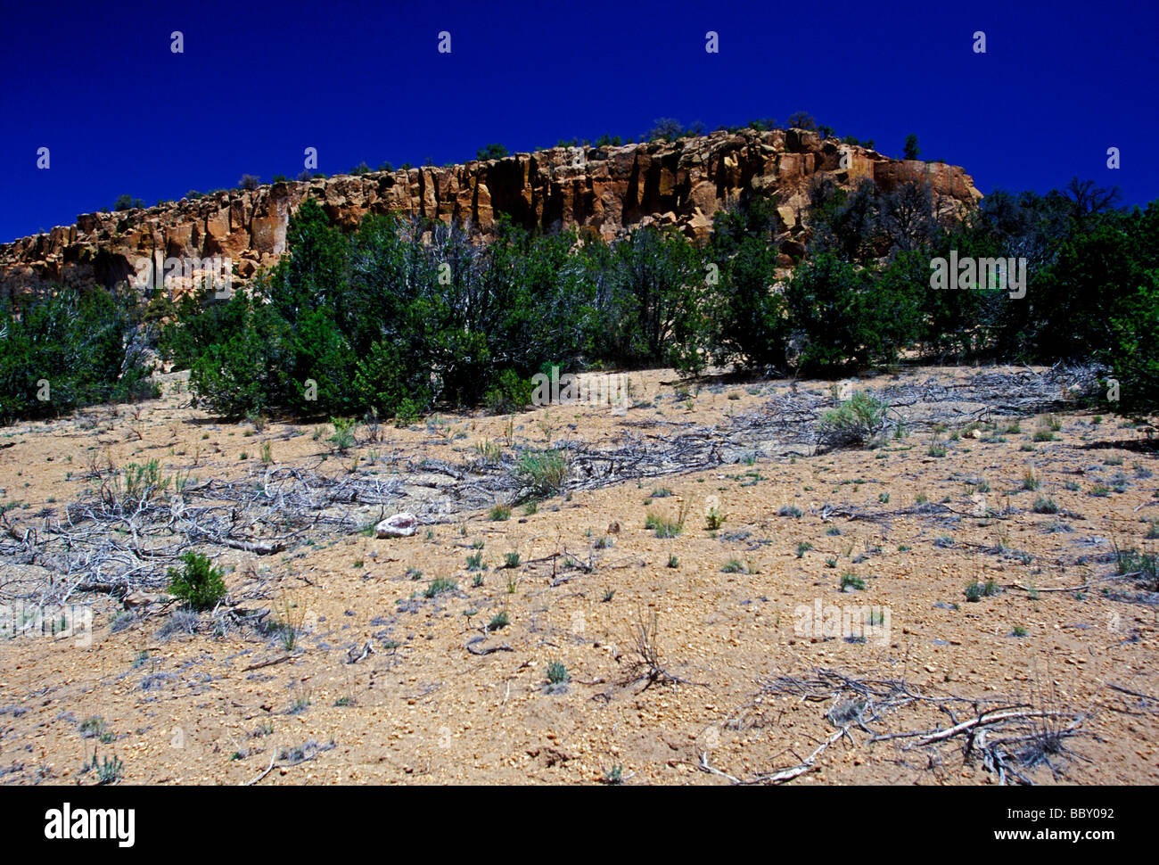 Tsankawi prähistorische Stätten, Bandelier Nationalmonument, Sandoval County, New Mexico, USA, Nordamerika Stockfoto