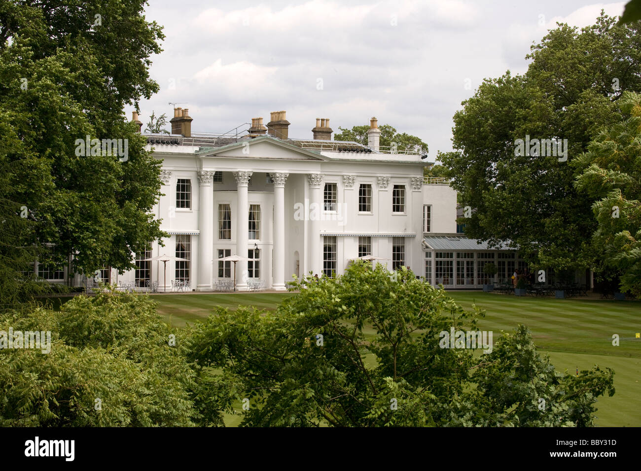 Hurlingham Private Mitglieder Clubhaus, Fulham, London, England, Vereinigtes Königreich Stockfoto