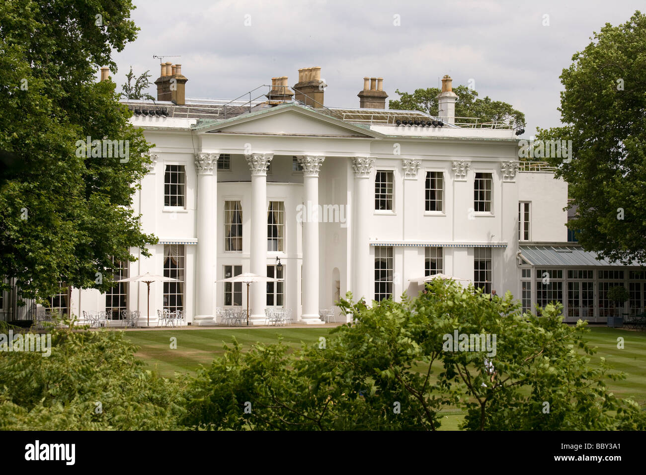 Hurlingham Private Mitglieder Clubhaus, Fulham, London, England, Vereinigtes Königreich Stockfoto
