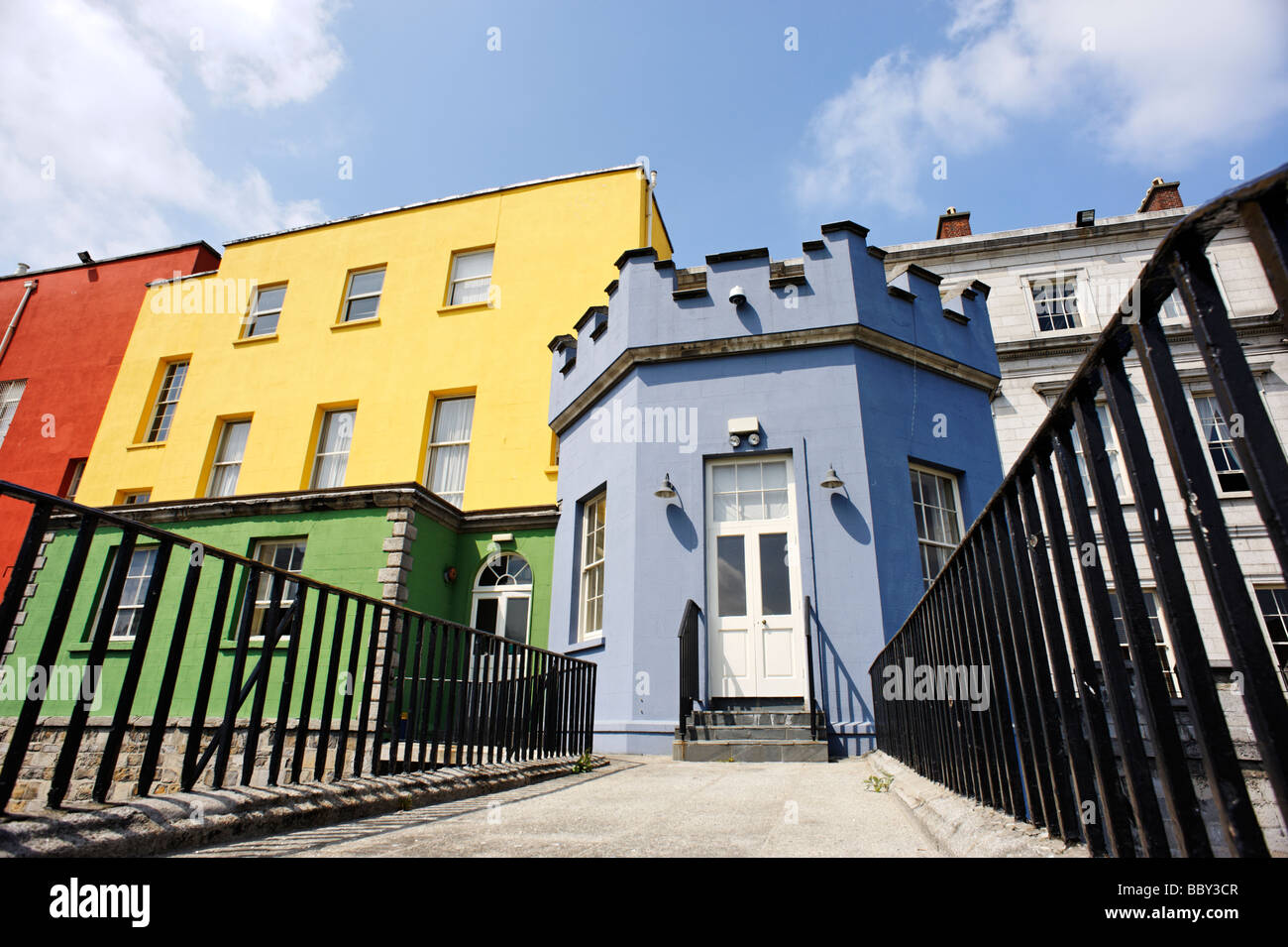 Bunt bemalte äußere Gebäude des Dublin Castle Dublin Irland Stockfoto