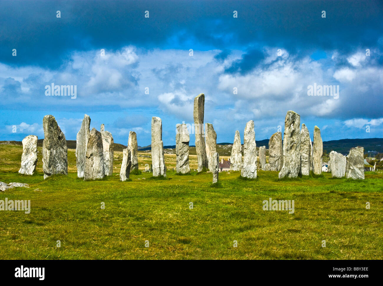 Callanish Standing Stones auf der Isle of Lewis auf den äußeren Hebriden Schottlands Stockfoto