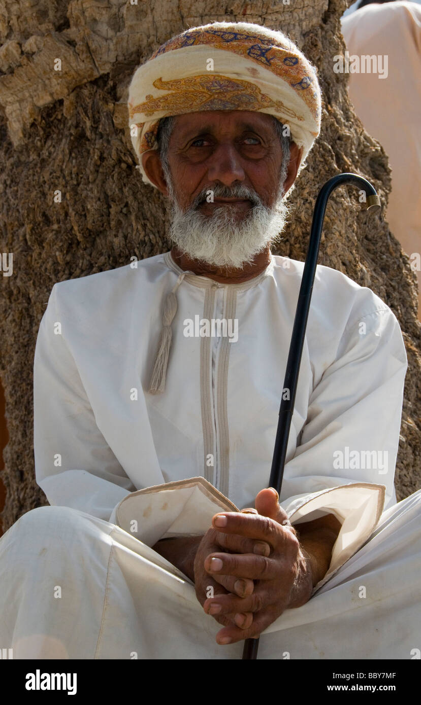 Älterer Mann Nizwa Oman Stockfoto