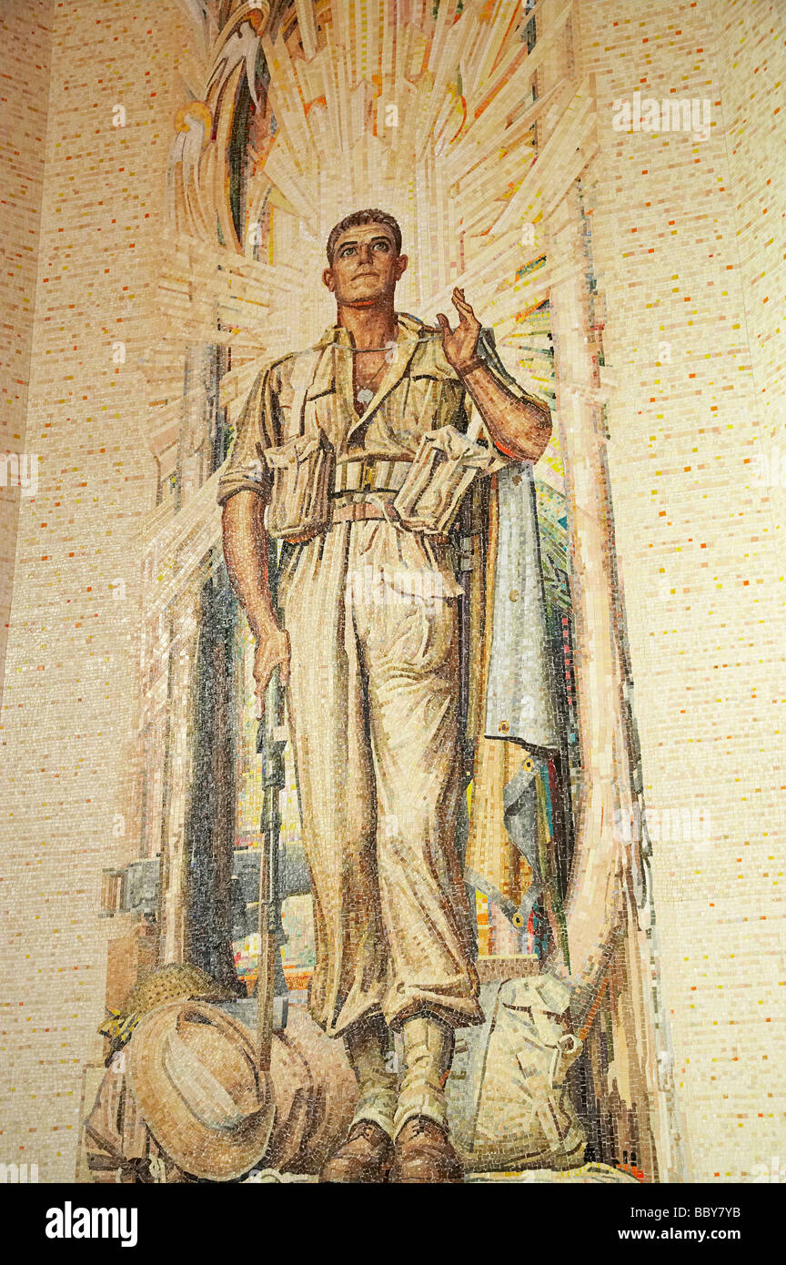 Mosaik Bild des Soldaten Grab des unbekannten australischen Soldaten Australian War Memorial Canberra ACT Australien Stockfoto