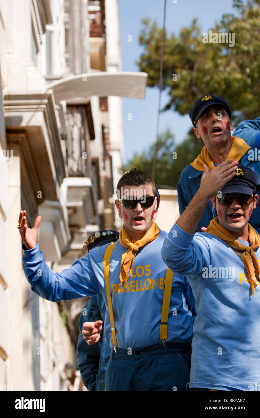 Carrusel de Coros de Los Carnavales de Cadiz Andalusien España Chöre im Karussell Karneval in Cadiz Andalusien Spanien Stockfoto