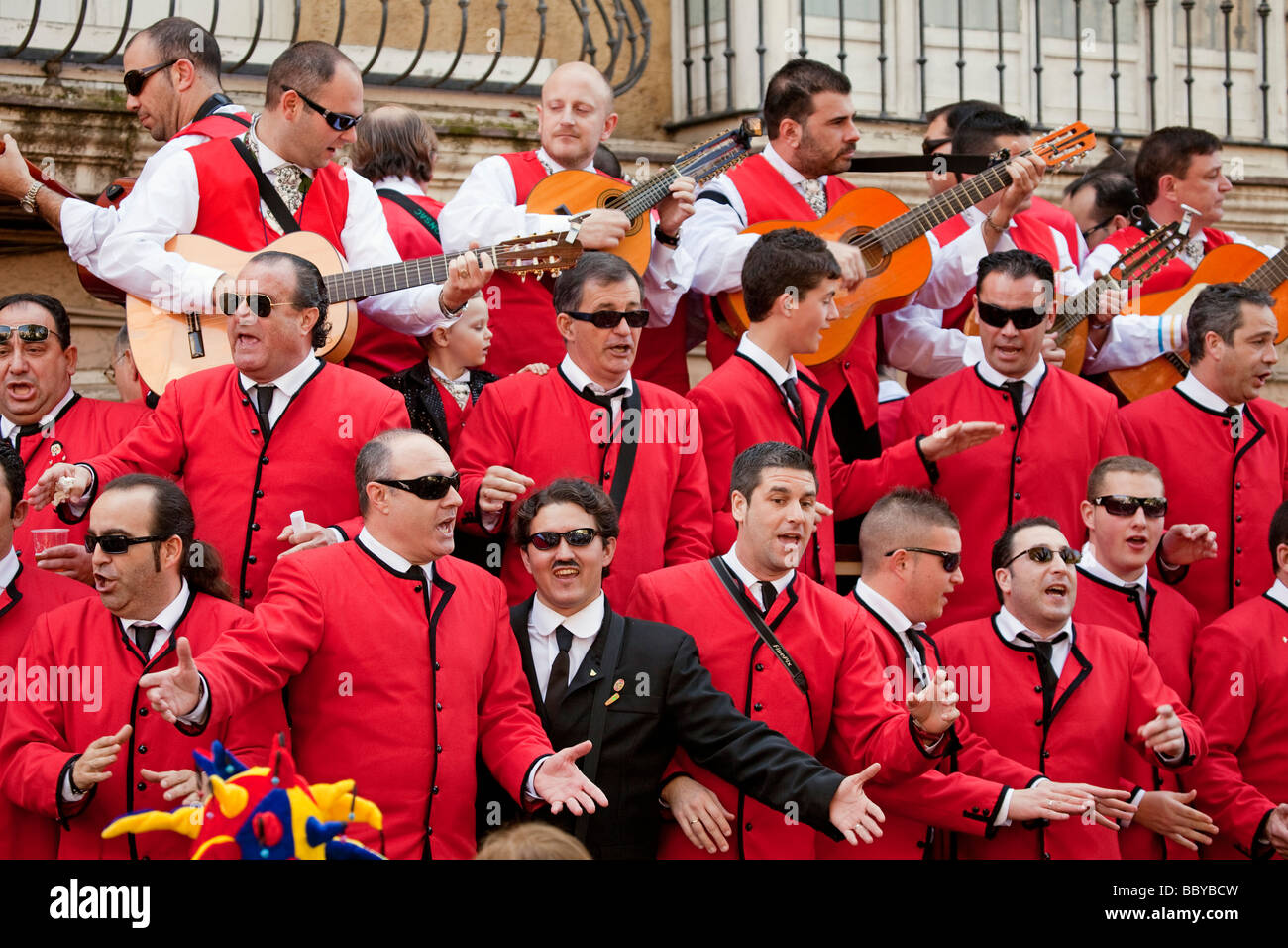 Carrusel de Coros de Los Carnavales de Cadiz Andalusien España Chöre im Karussell Karneval in Cadiz Andalusien Spanien Stockfoto