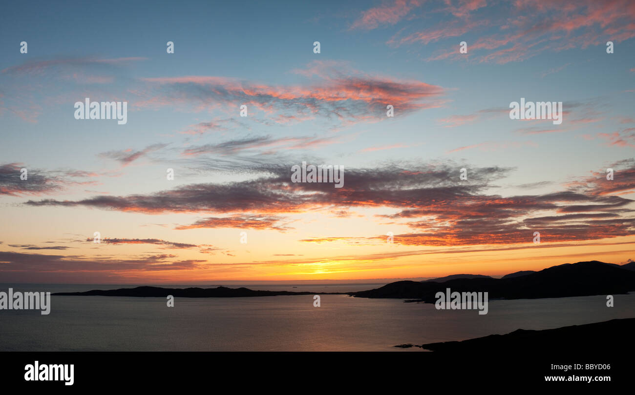 Sonnenuntergang über z. Island, Isle of Harris, äußeren Hebriden, Schottland Stockfoto