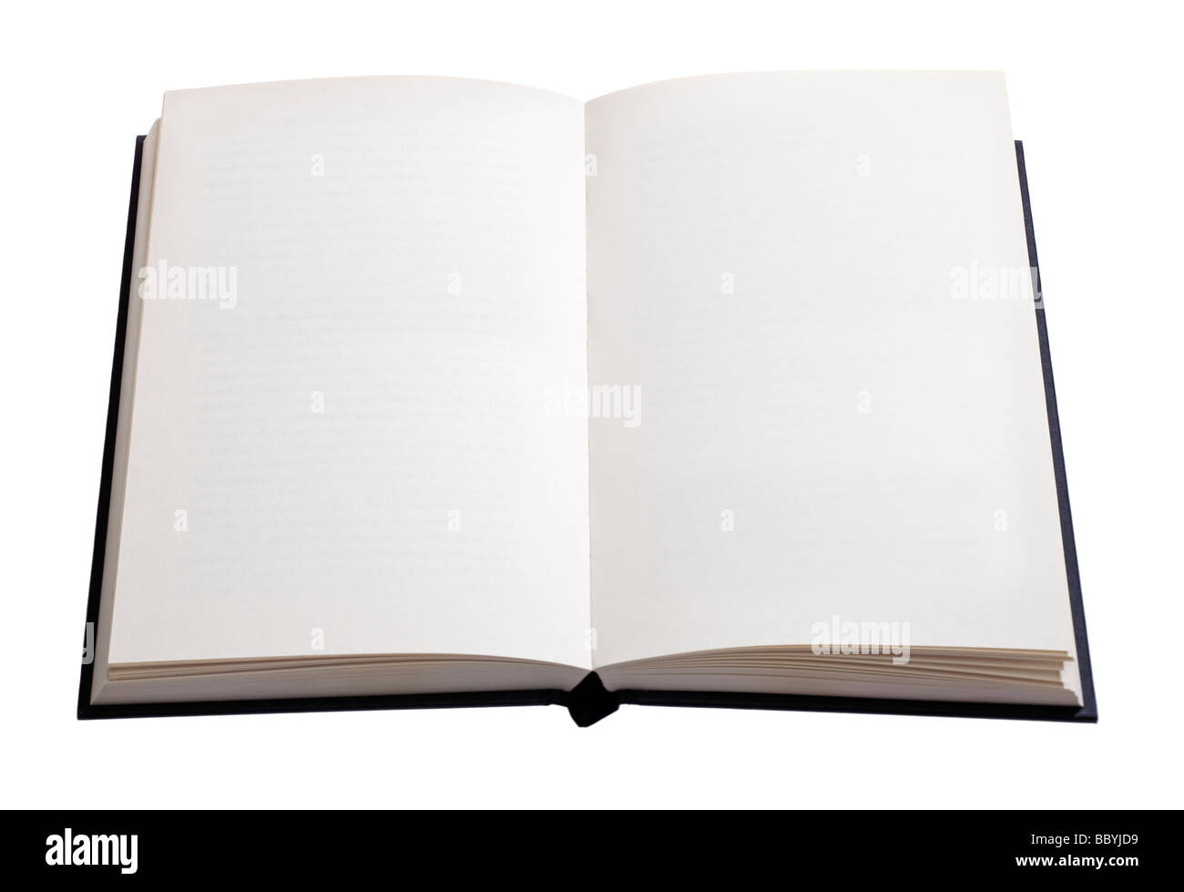 Offenes Buch mit leeren Seiten ausgeschnitten Stockfoto