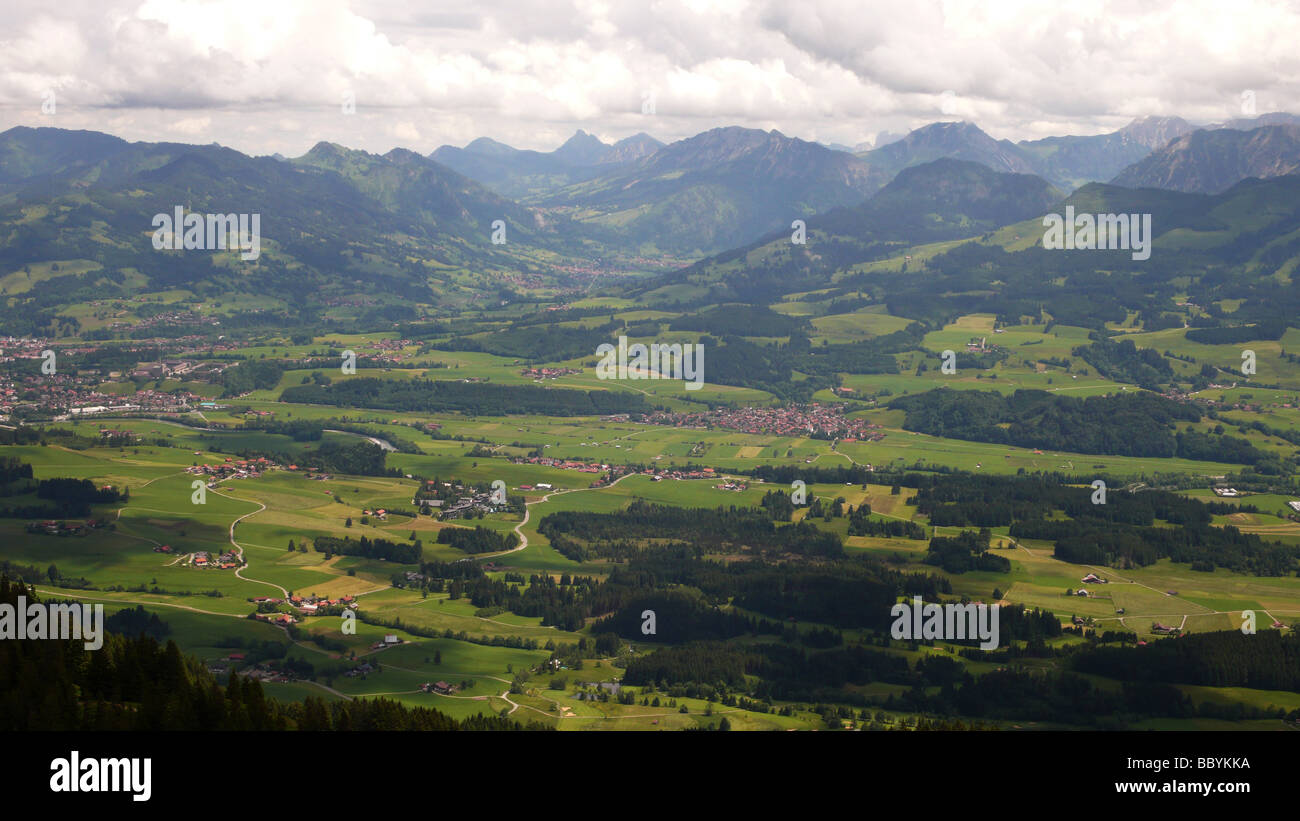 Panoramablick vom Hörnergruppe in den Allgäu Alpen Stockfoto