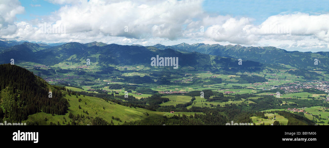 Panoramablick vom Hörnergruppe in den Allgäuer Alpen Stockfoto