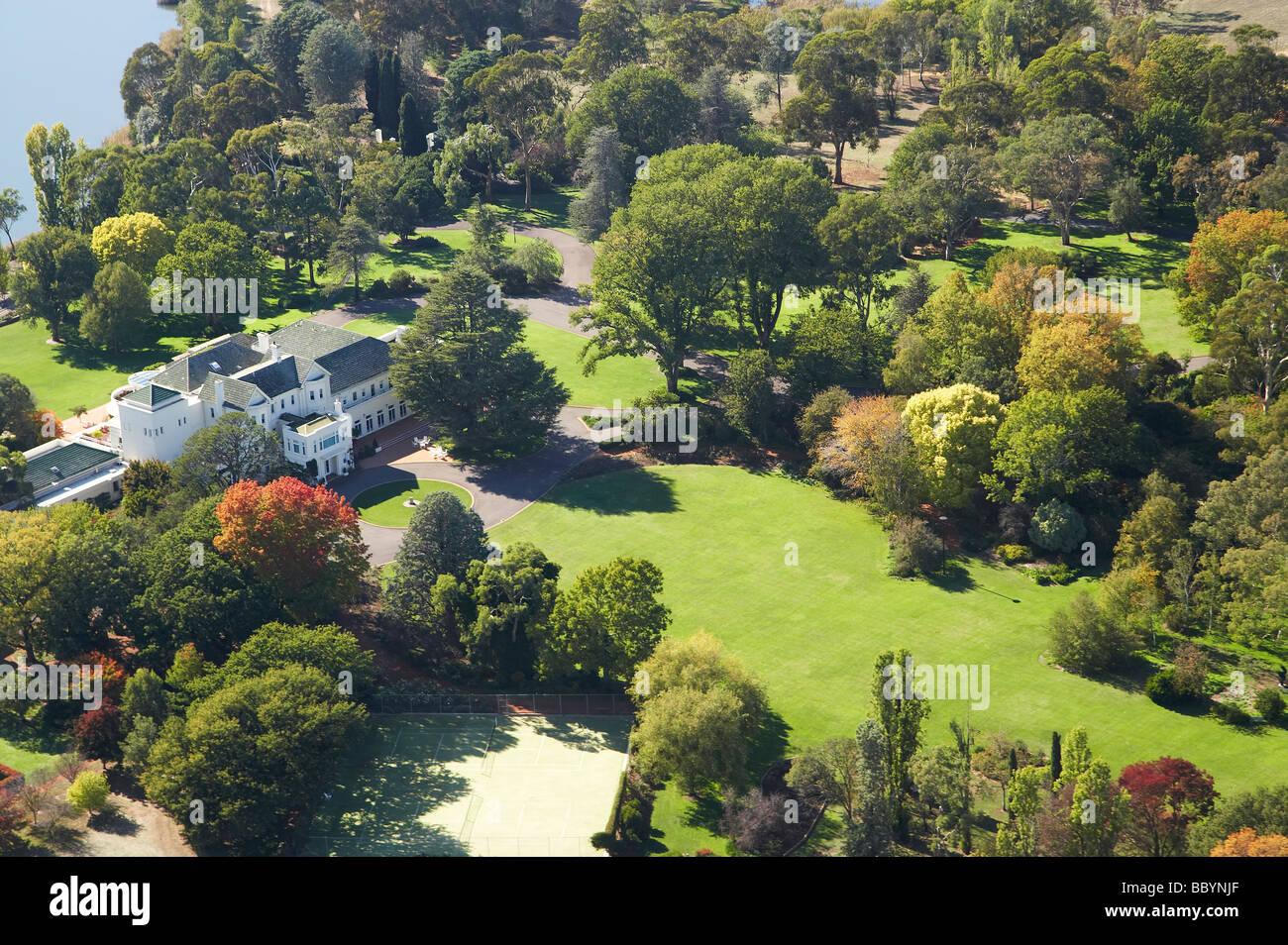 Government House und Gärten Yarralumla Canberra ACT Australien Antenne Stockfoto