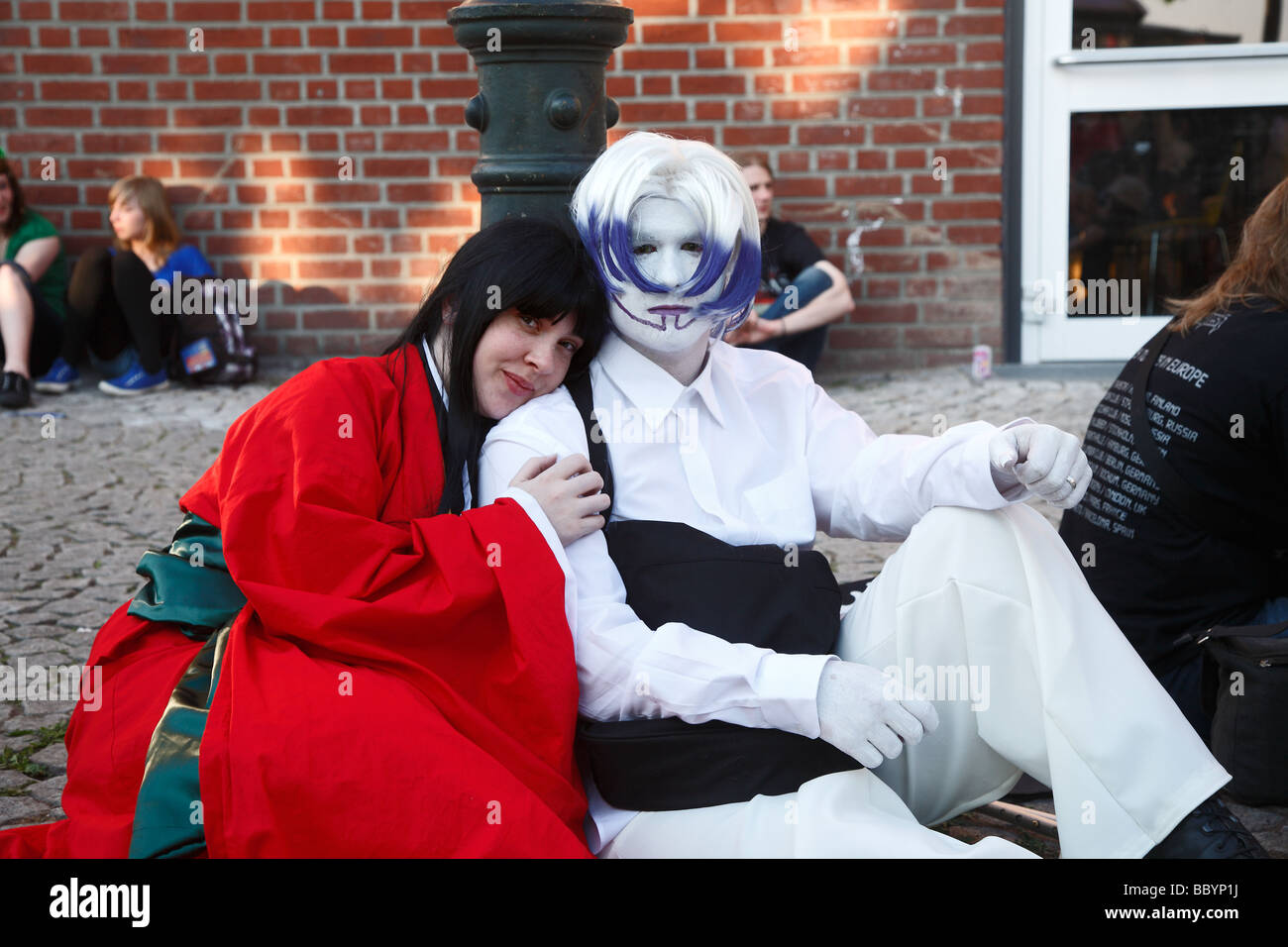 Junge Liebende in der traditionellen japanischen Kleidung auf den Japan-Tag Düsseldorf 2009 Stockfoto