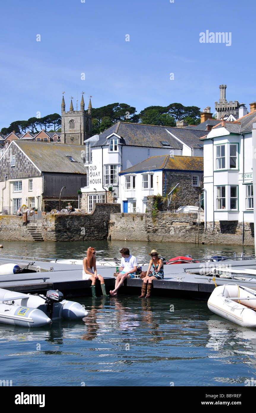 Blick auf den Hafen, Fowey, Cornwall, England, Vereinigtes Königreich Stockfoto