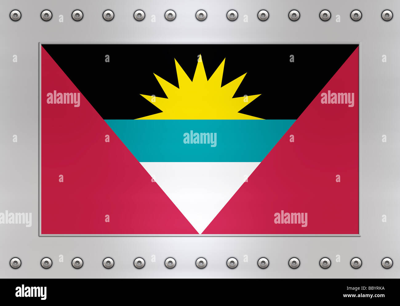 Tolles Bild der Flagge von Antigua barbuda Stockfoto