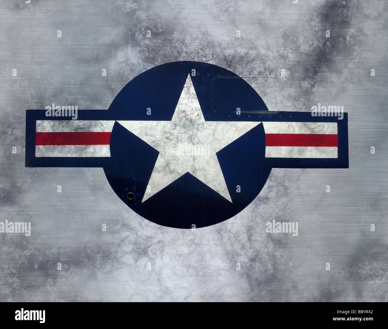 tolles Bild USAF Sterne Rondell auf Grunge Metall Stockfoto