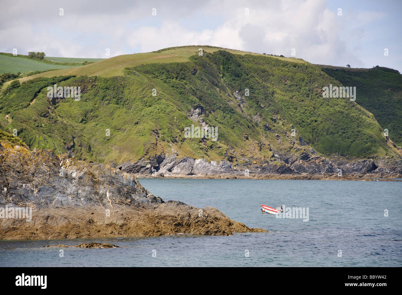 Küste von Hafen, Mevagissey, Cornwall, England, Vereinigtes Königreich Stockfoto