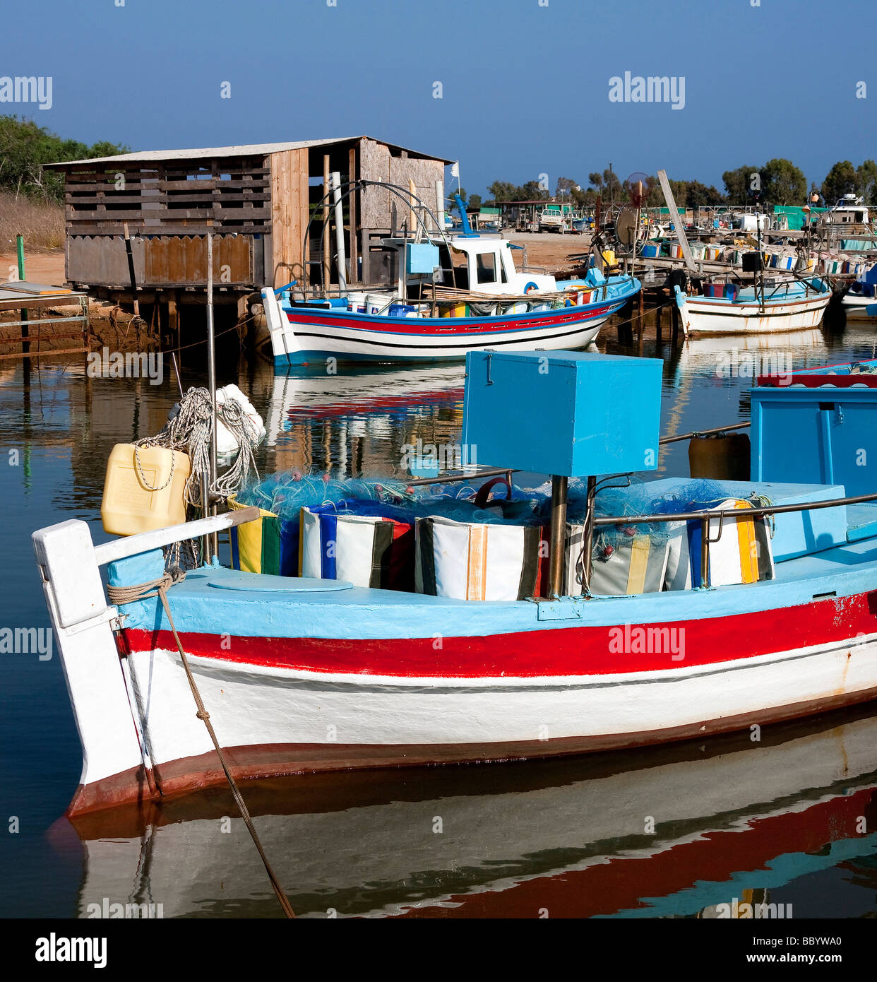 Boot in Potamos Fischerei Hafen, in der Nähe von Ayia Napa, Zypern, griechische Teil, Südeuropa, Europa Stockfoto