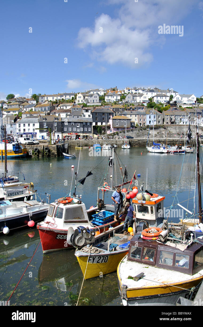 Blick auf den Hafen, Mevagissey, Cornwall, England, Vereinigtes Königreich Stockfoto