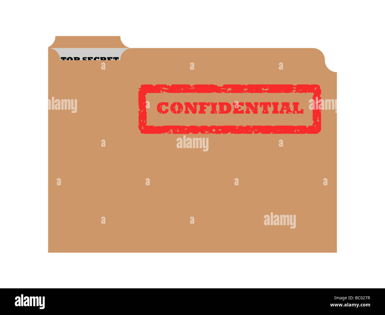 Braunen Umschlag mit vertraulichen Stempel und Top Geheimpapier zeigt geöffnet Stockfoto