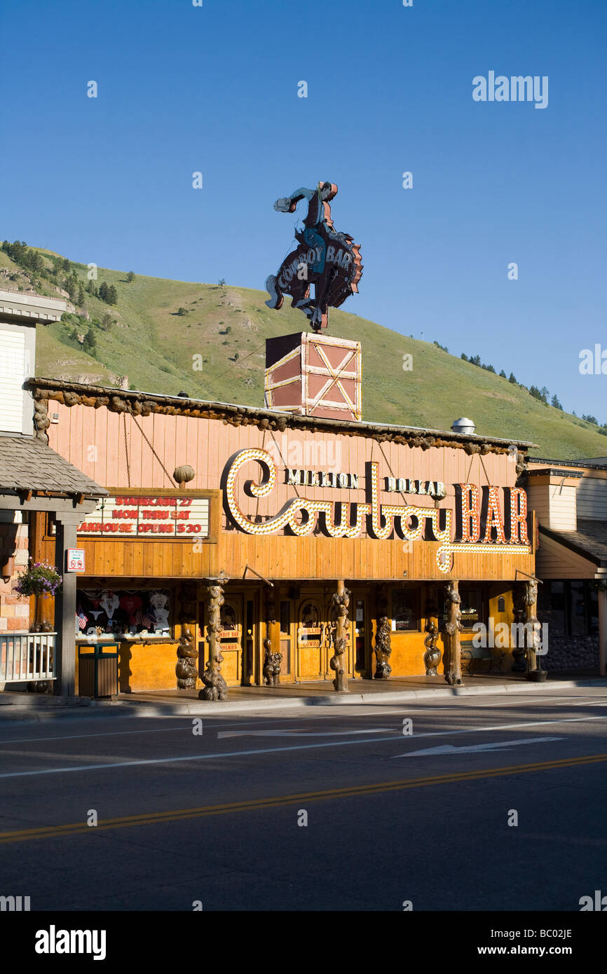 Malerische Innenstadt von Jackson, WY. Stockfoto