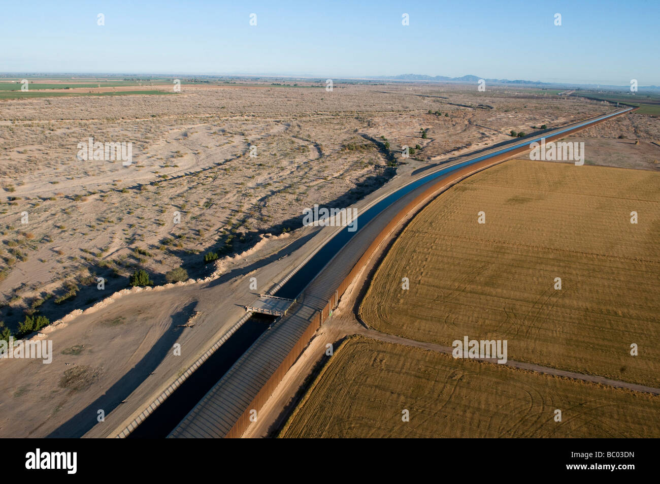 Aerial Grenzschutz an der U.S./Mexico Grenze. Stockfoto