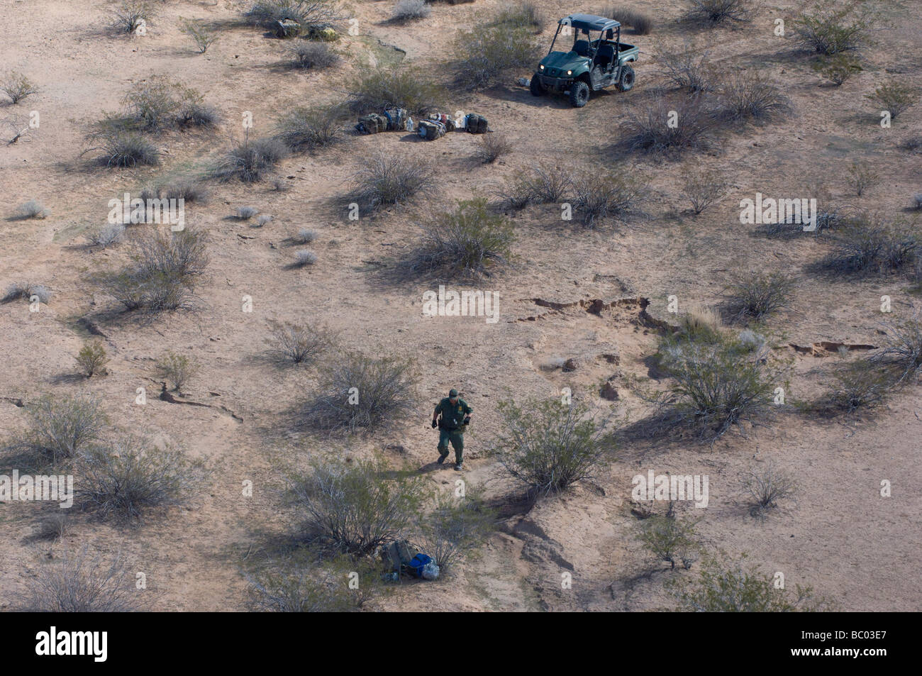 Aerial Grenzschutz an der U.S./Mexico Grenze. Stockfoto