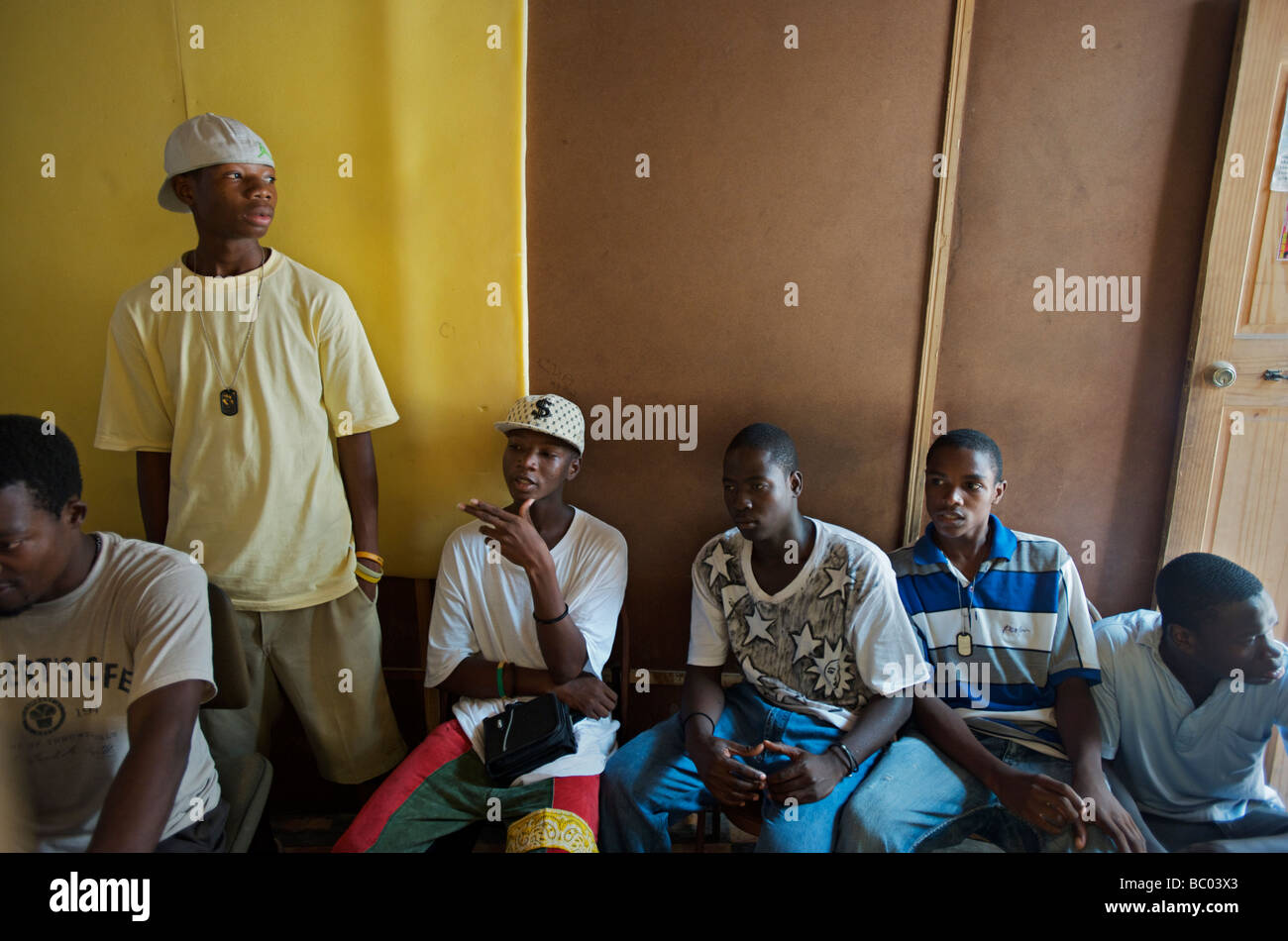 Junge Rap Kreyol Künstler in Port-au-Prince, Haiti. Stockfoto